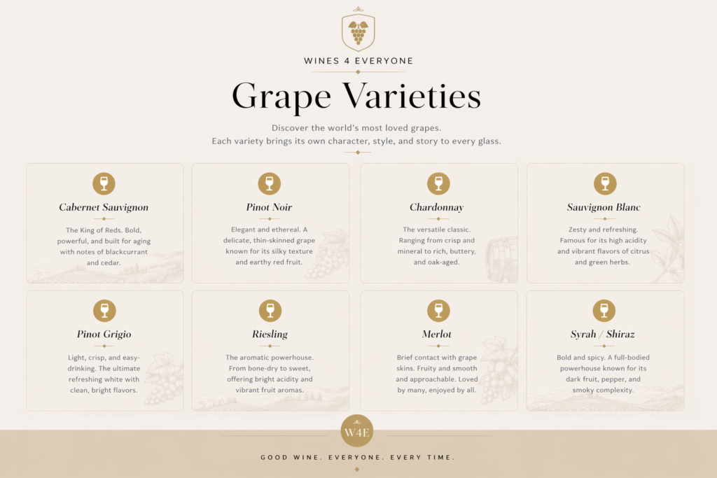 wines 4 everyone grape varieties